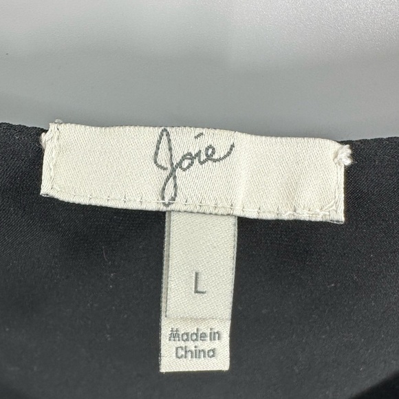 Joie Silk Braydon Dress Size Large Floral Black Caviar Wrap Bust Pleated Skirt - Picture 9 of 15